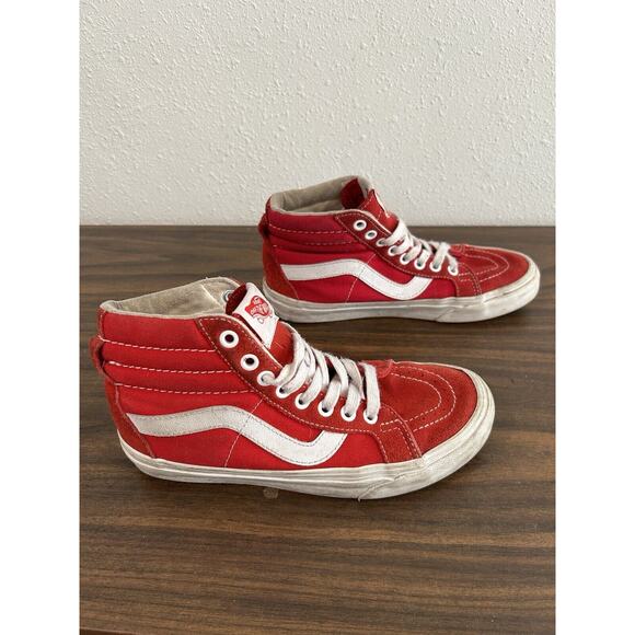 Vans Sk8 HI Womens Size 6 Red High Top Skate Sneakers Mens 4 Unisex Old Skool - Picture 4 of 11